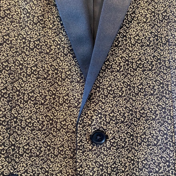Jf J Ferrar Slim fit Gold print tuxedo jacket 40S - Picture 2 of 5